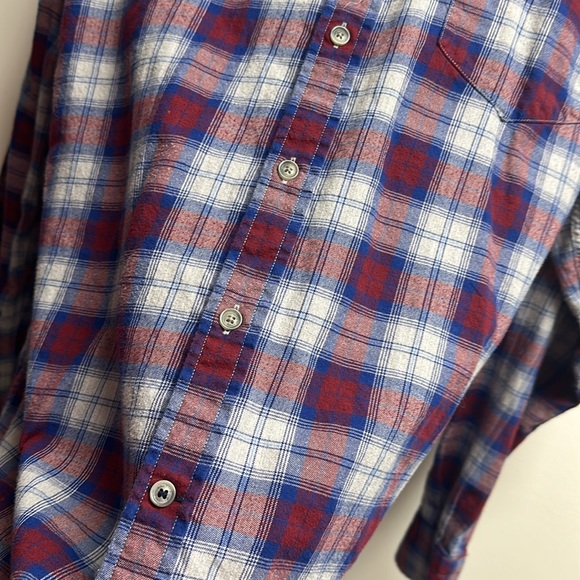 Nautica blue and burgundy flannel - Picture 6 of 7